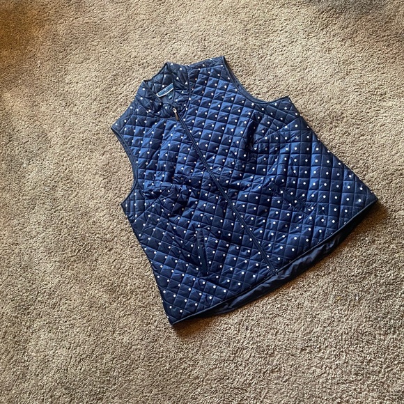 Karen Scott Plus Size Polka Dot Quilted Vest 2X - Picture 6 of 16